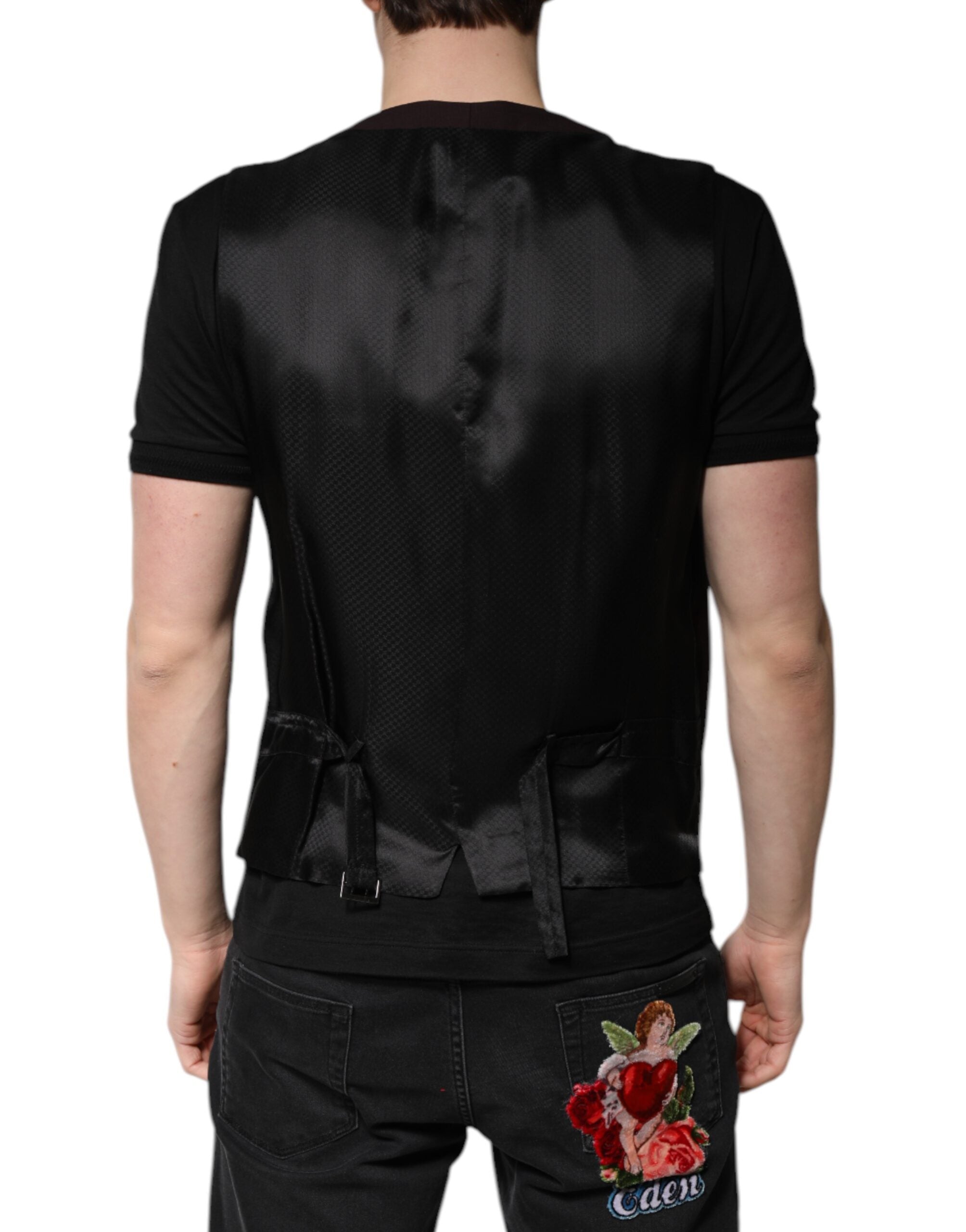 Dolce &amp; Gabbana Kastanienbraune Weste aus Wolle, formelle Weste