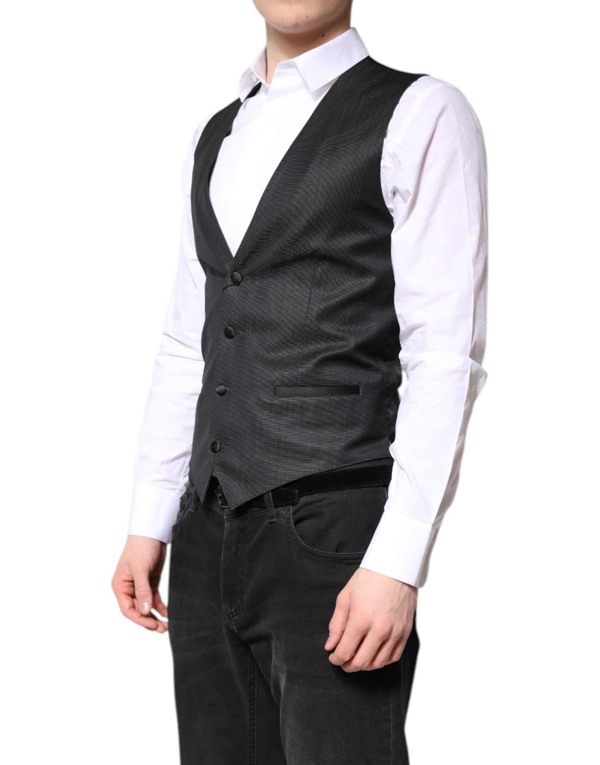 Dolce &amp; Gabbana Schwarze Wollweste, formelle Weste