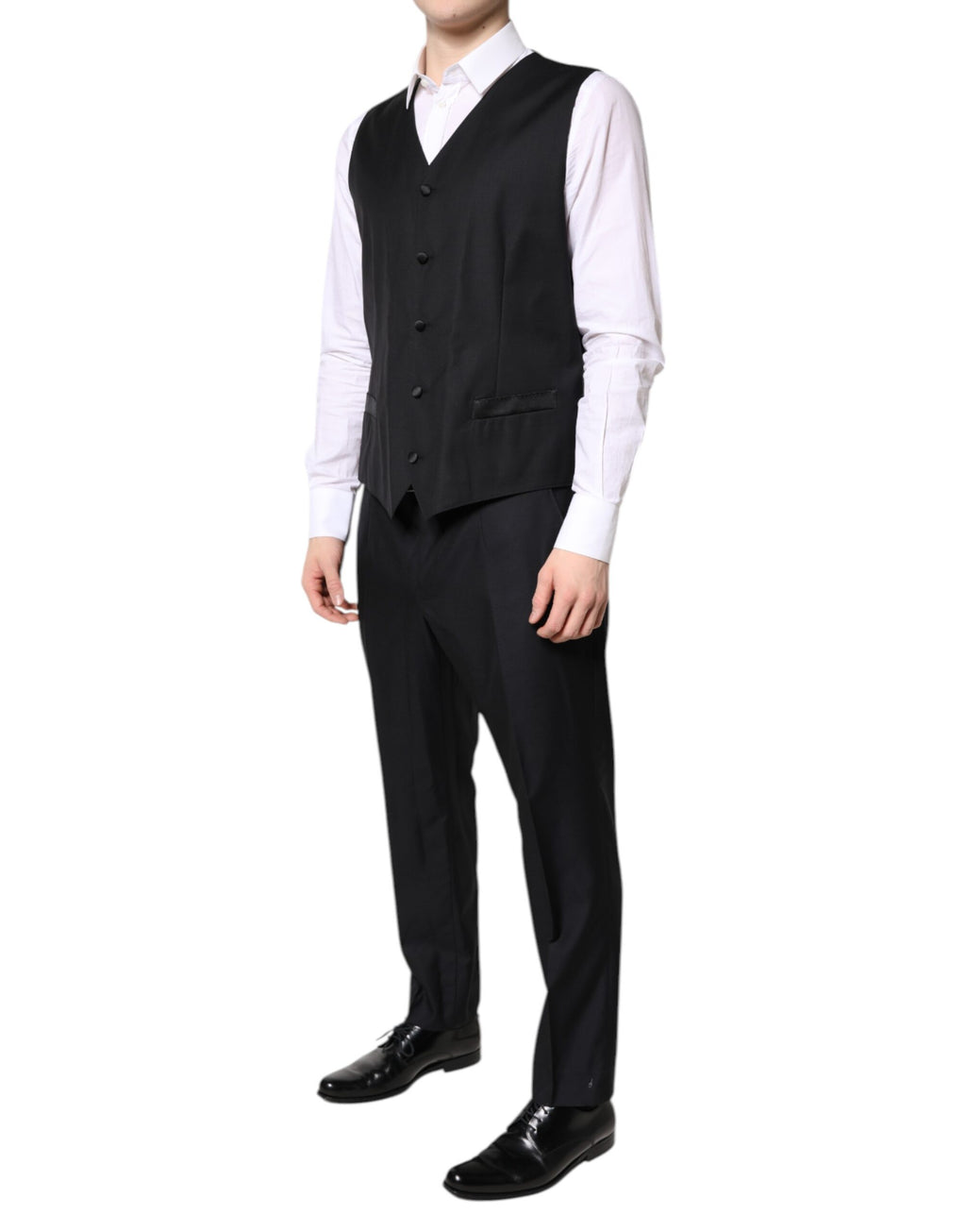 Dolce &amp; Gabbana – Schwarzer, zweireihiger, formeller 3-teiliger Anzug