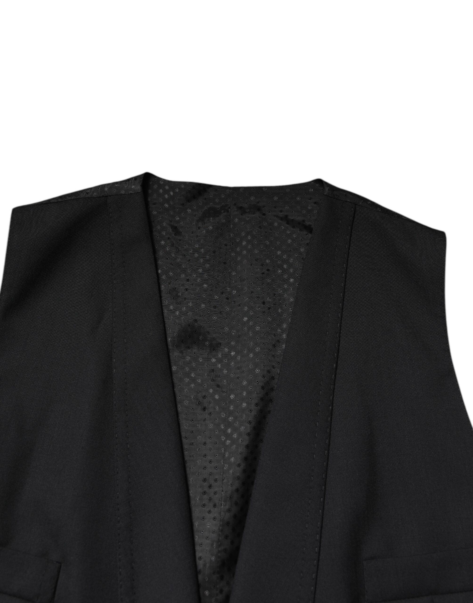 Dolce &amp; Gabbana – Schwarzer, einreihiger, formeller Blazer mit Weste