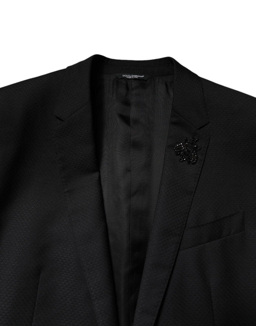 Dolce &amp; Gabbana – Schwarzer, einreihiger, zweiteiliger Anzug aus Wolle