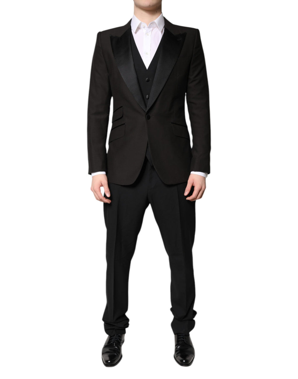 Dolce &amp; Gabbana – Schwarzer, einreihiger, formeller 3-teiliger Anzug