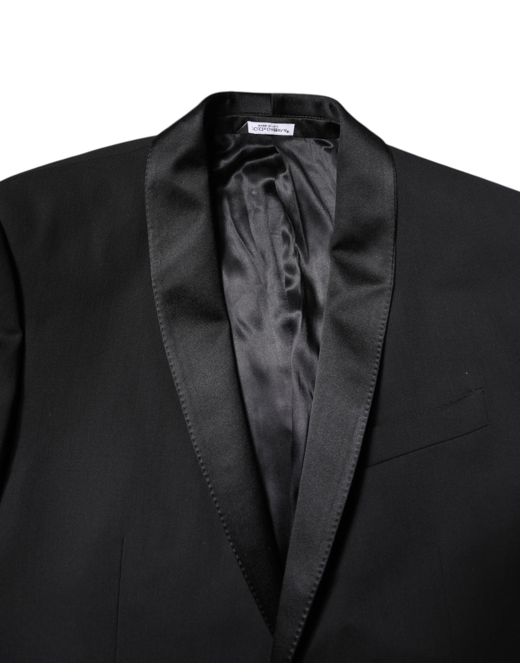Dolce &amp; Gabbana – Schwarzer, einreihiger, zweiteiliger Anzug aus Wolle