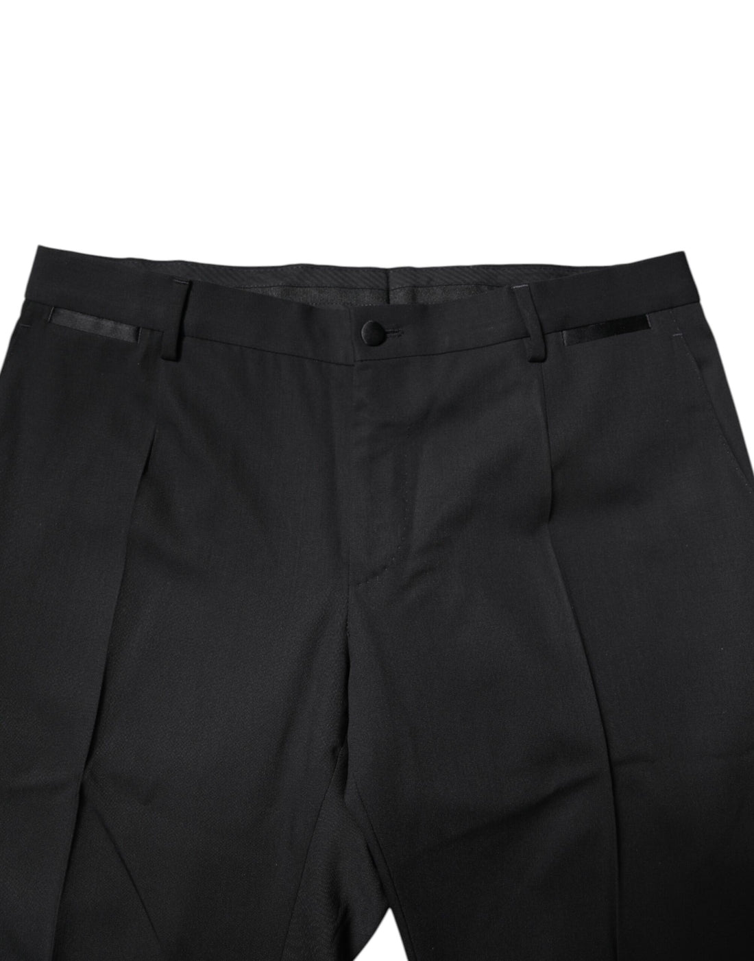Dolce &amp; Gabbana – Schwarzer, einreihiger, zweiteiliger Anzug aus Wolle