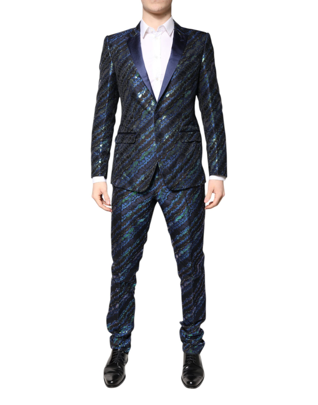 Dolce &amp; Gabbana – Mehrfarbiger 2-teiliger Anzug aus Polyester-Jacquard