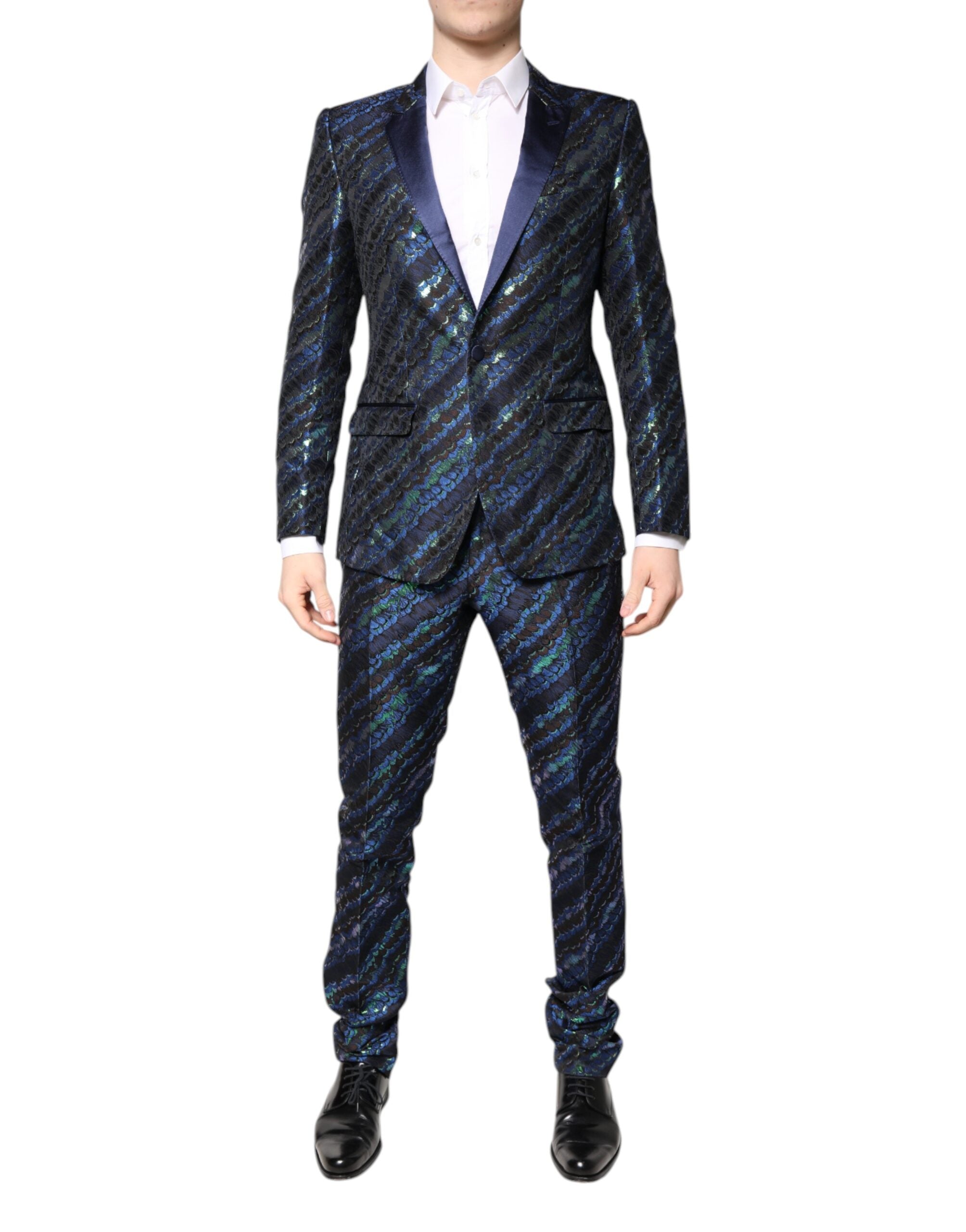 Dolce &amp; Gabbana – Mehrfarbiger 2-teiliger Anzug aus Polyester-Jacquard