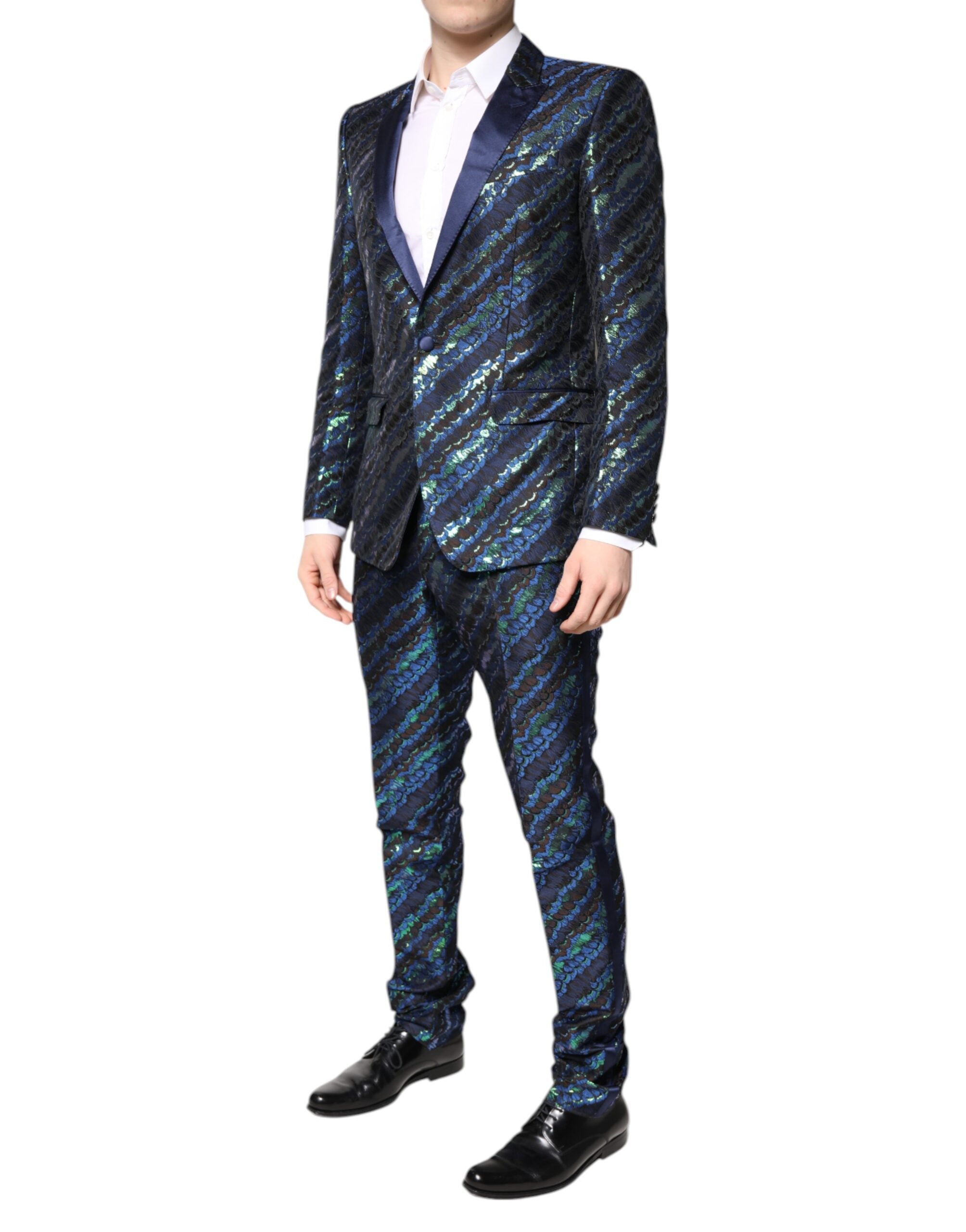 Dolce &amp; Gabbana – Mehrfarbiger 2-teiliger Anzug aus Polyester-Jacquard