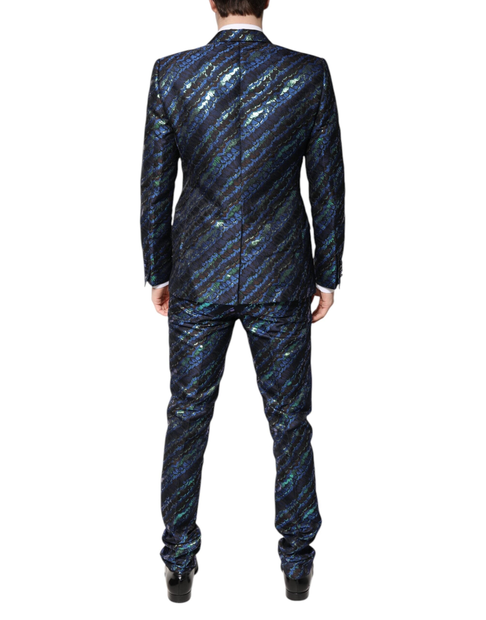 Dolce &amp; Gabbana – Mehrfarbiger 2-teiliger Anzug aus Polyester-Jacquard