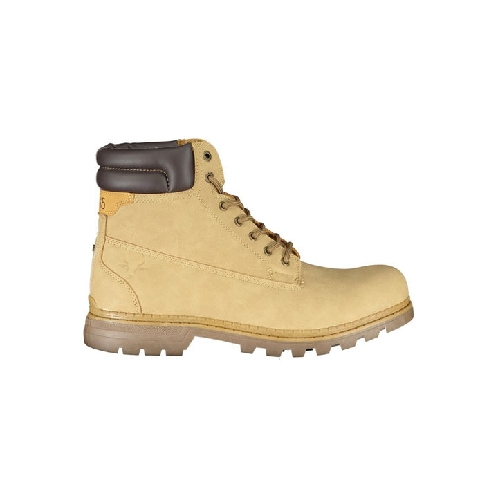 Carrera – Dapper – Beige Schnürstiefel mit Kontrastdetails