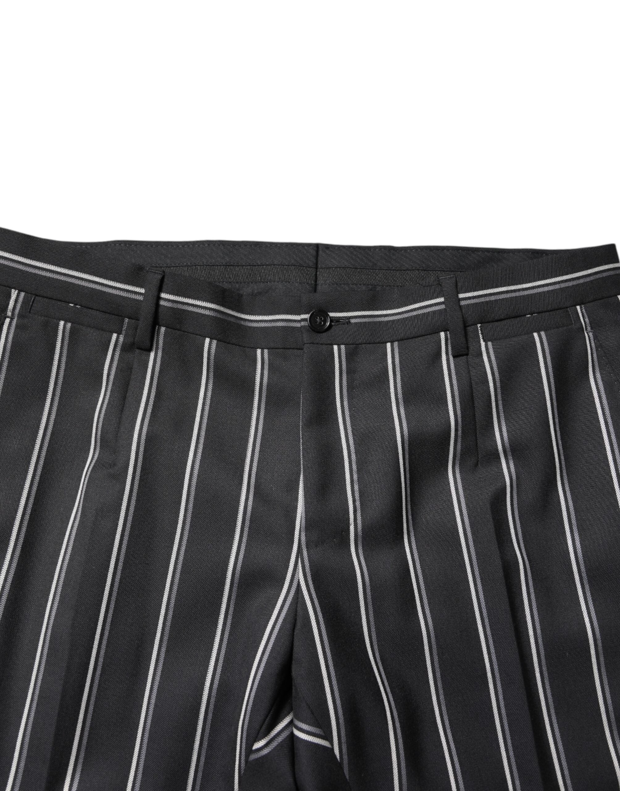 Dolce &amp; Gabbana – Schwarz gestreifter, formeller zweiteiliger Anzug „SICILIA“