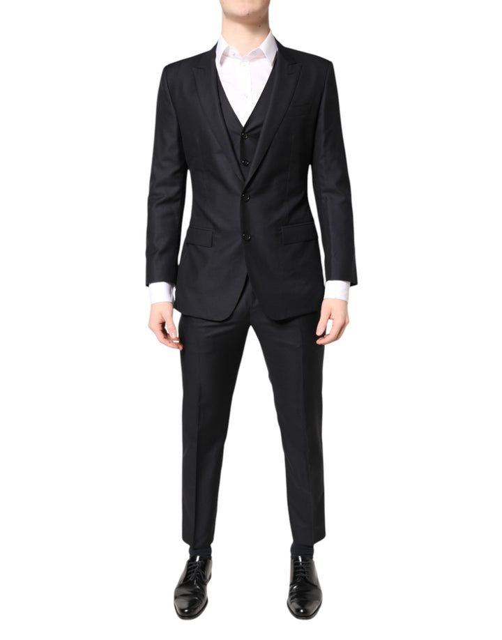 Dolce &amp; Gabbana – Blauer MARTINI-Anzug aus Wolle, 3-teilig