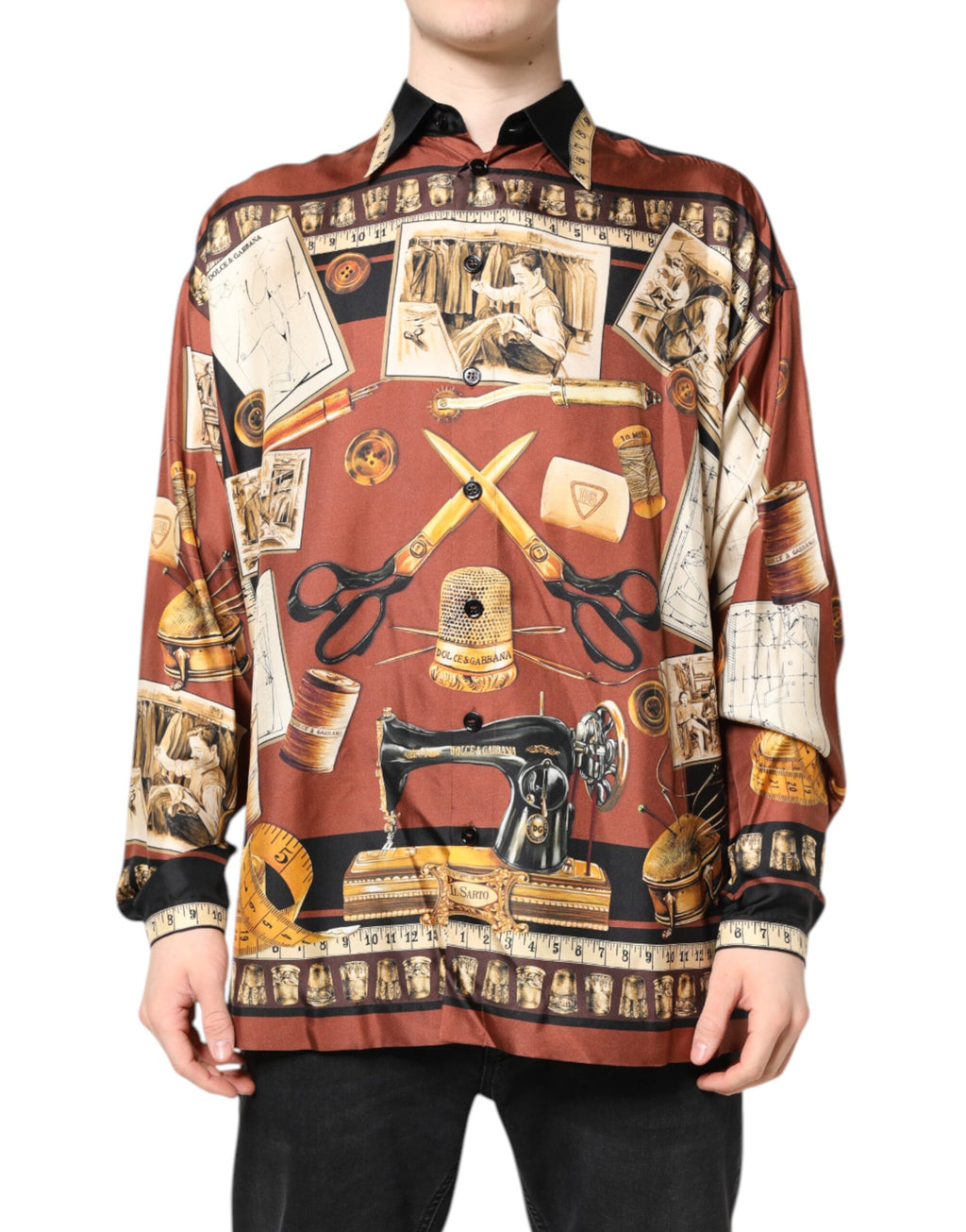 Dolce &amp; Gabbana – Freizeithemd aus Seide mit mehrfarbigem Tailor-Print