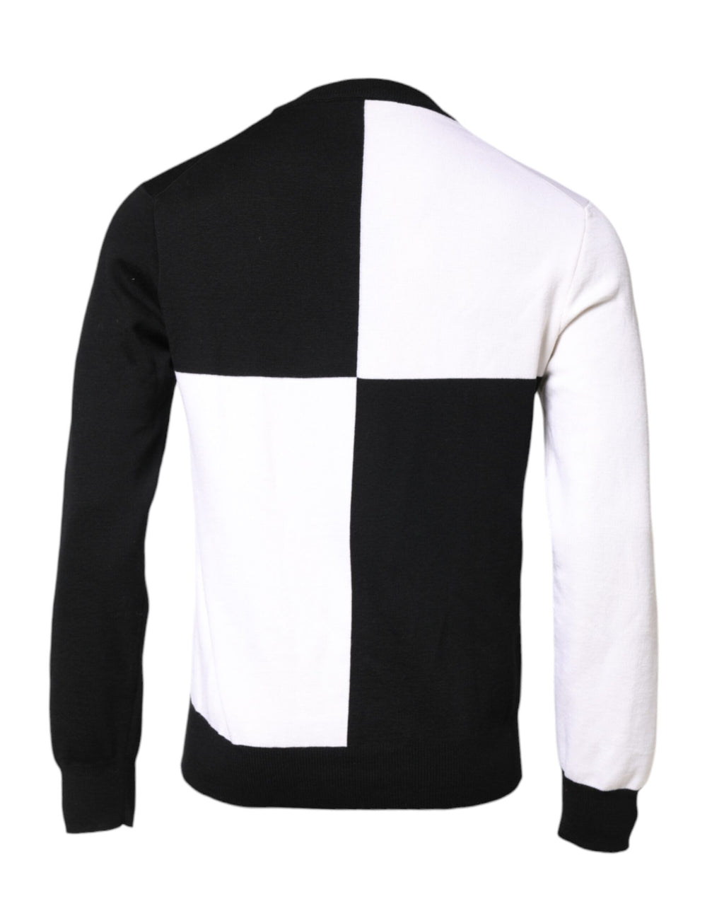 Dolce &amp; Gabbana – Schwarz-weißer Strickpullover mit Logo-Print
