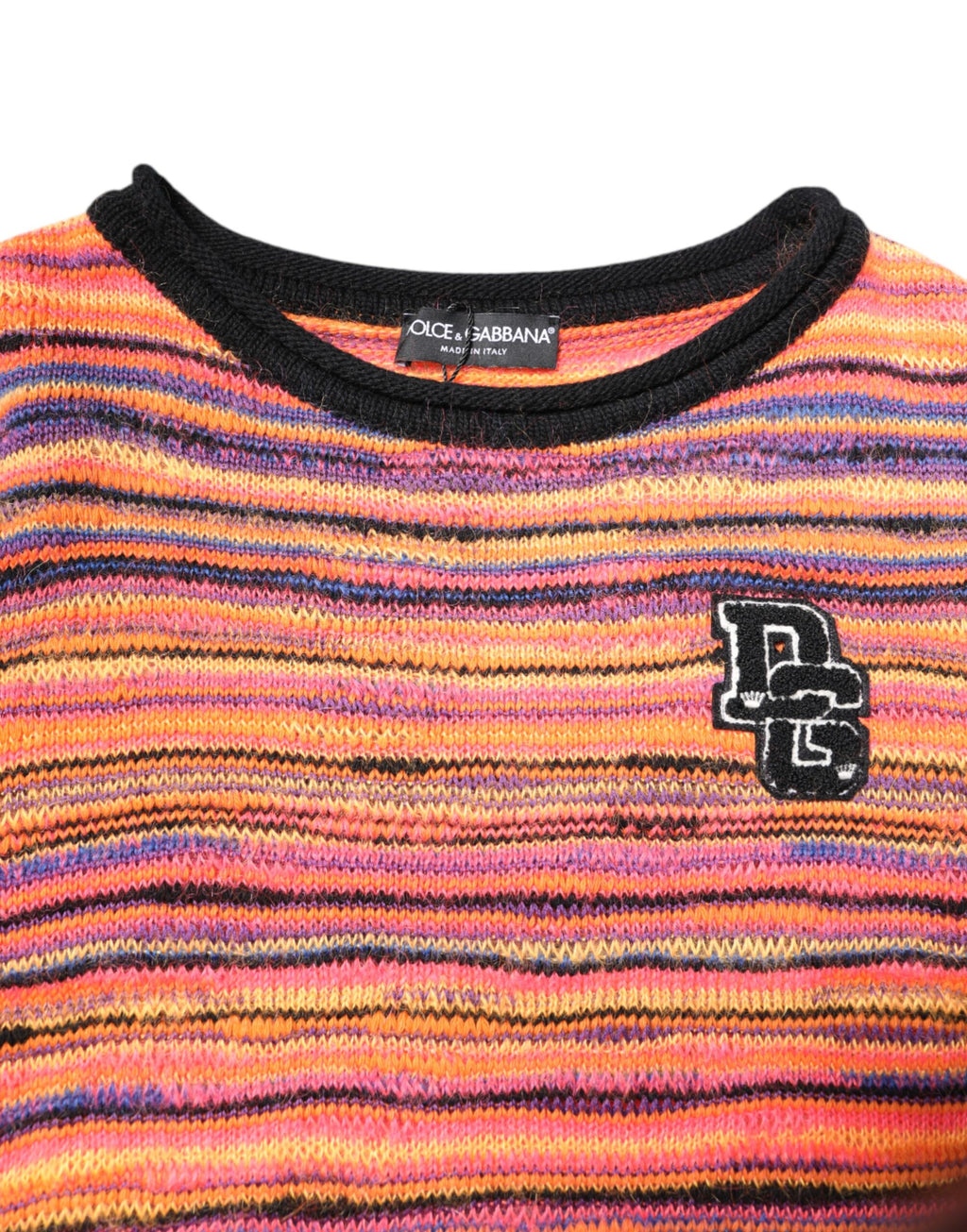 Dolce &amp; Gabbana Mehrfarbiger Pullover aus Wolle mit DGLogo-Strick