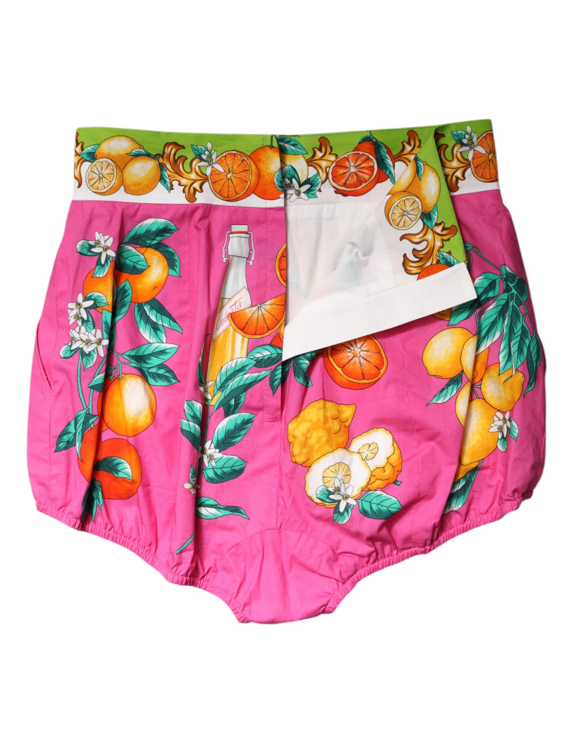 Dolce &amp; Gabbana – Rosa bedruckte Hotpants mit hoher Taille