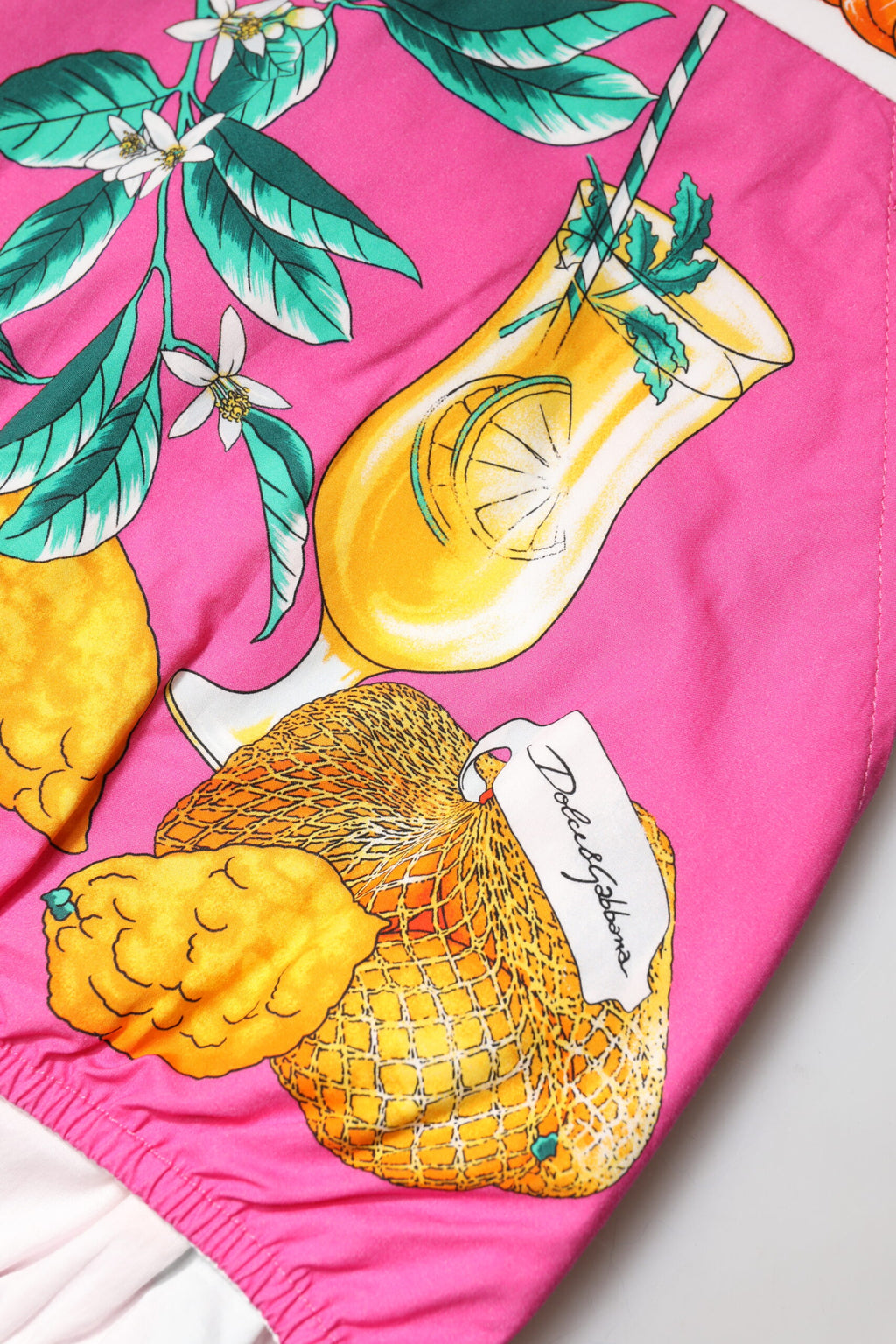 Dolce &amp; Gabbana – Rosa bedruckte Hotpants mit hoher Taille