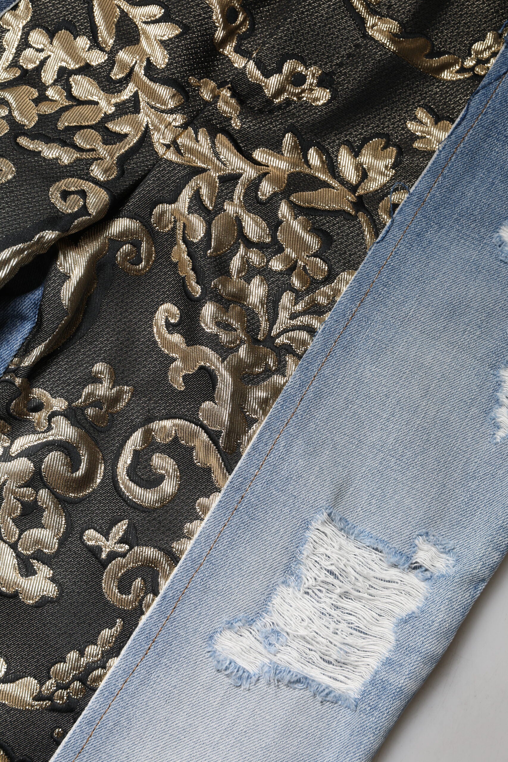 Dolce &amp; Gabbana Mehrfarbige Patchwork-Jeans mit hoher Taille