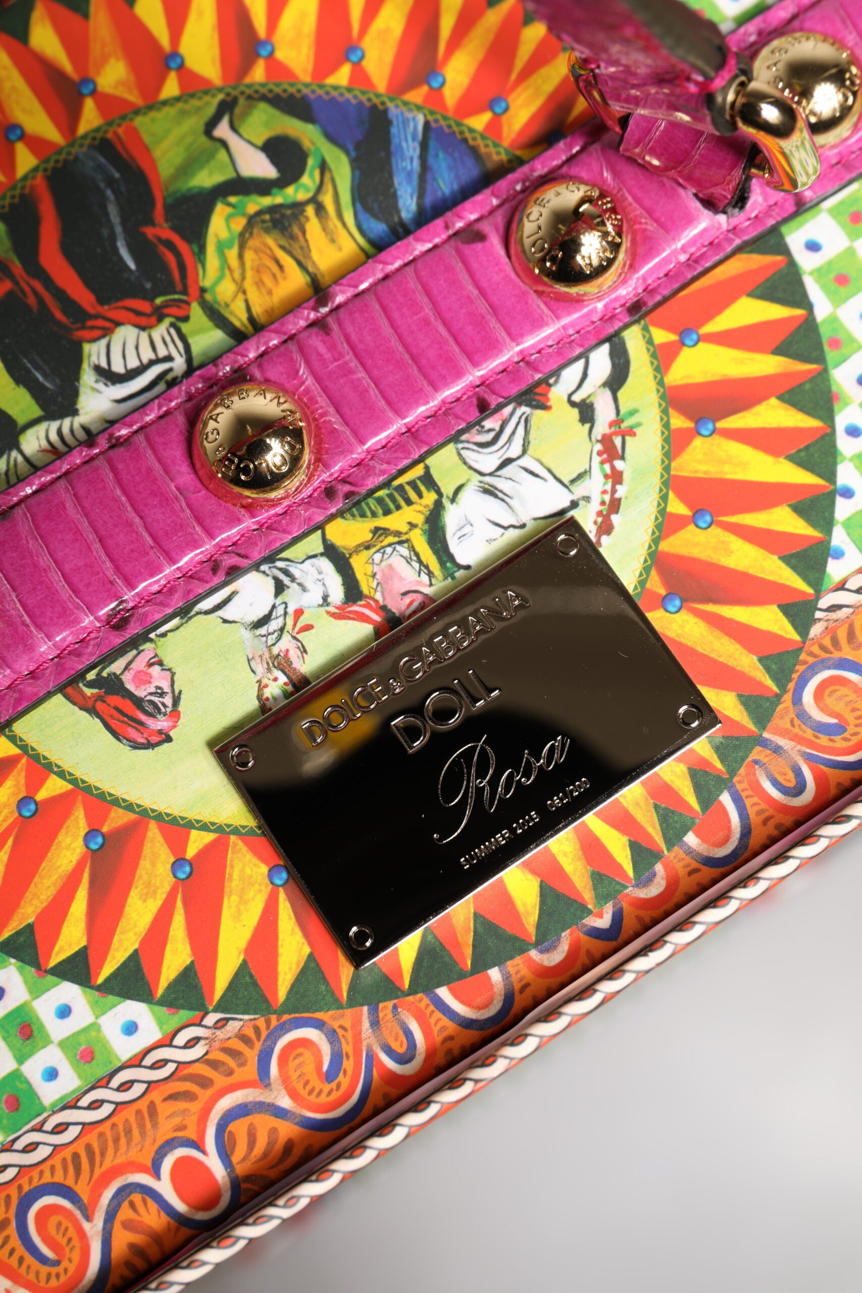 Dolce &amp; Gabbana Rosa Kleid Keramik Porzellan Mode Leder Sicily Dolls
