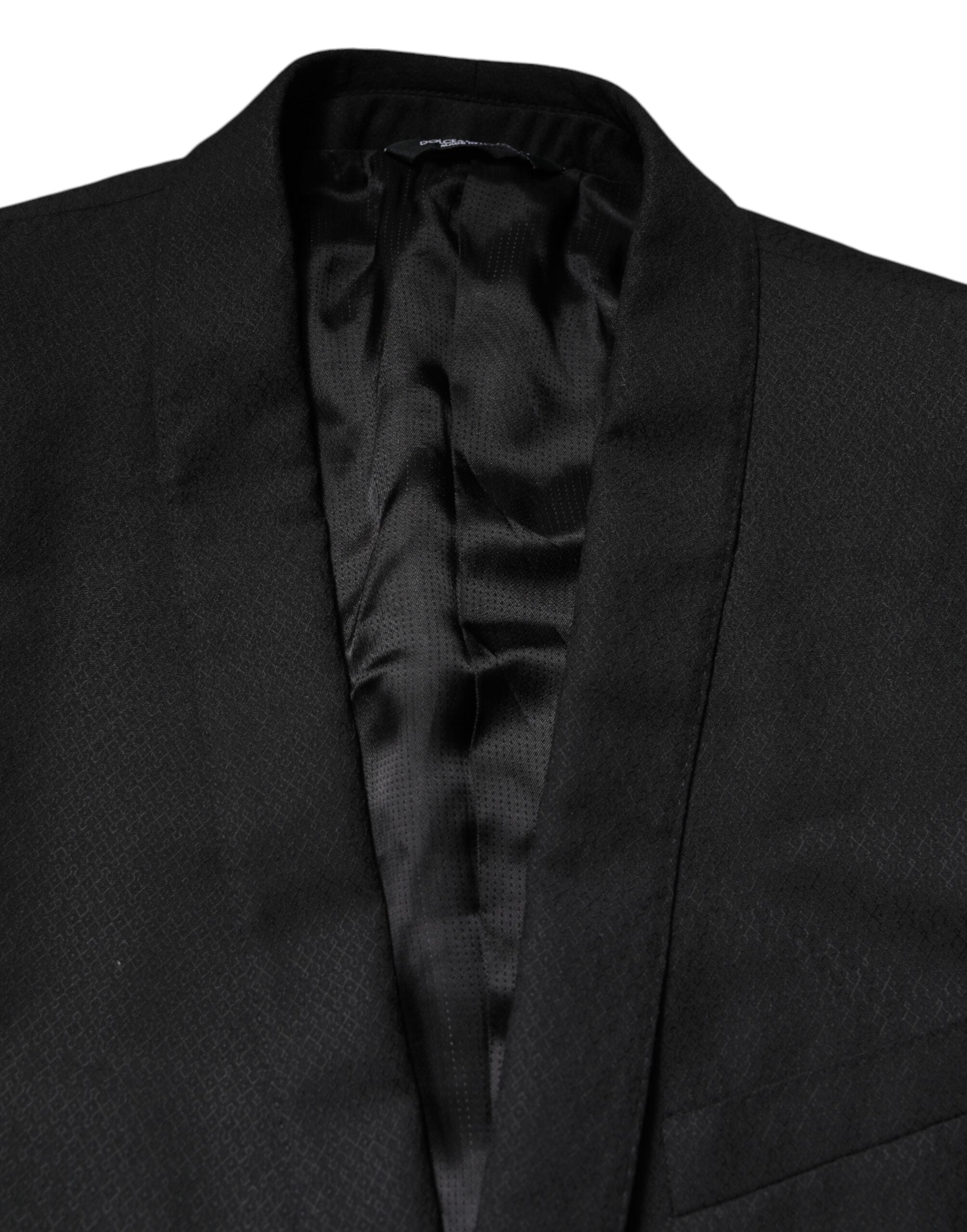 Dolce &amp; Gabbana Schwarz GOLD Einreihiger Anzugmantel Blazer