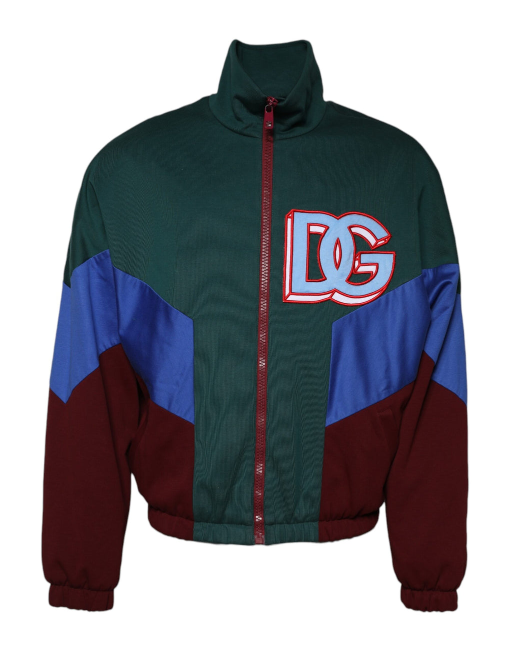 Dolce &amp; Gabbana – Mehrfarbige Jacke mit durchgehendem Reißverschluss und Logo aus Baumwolle