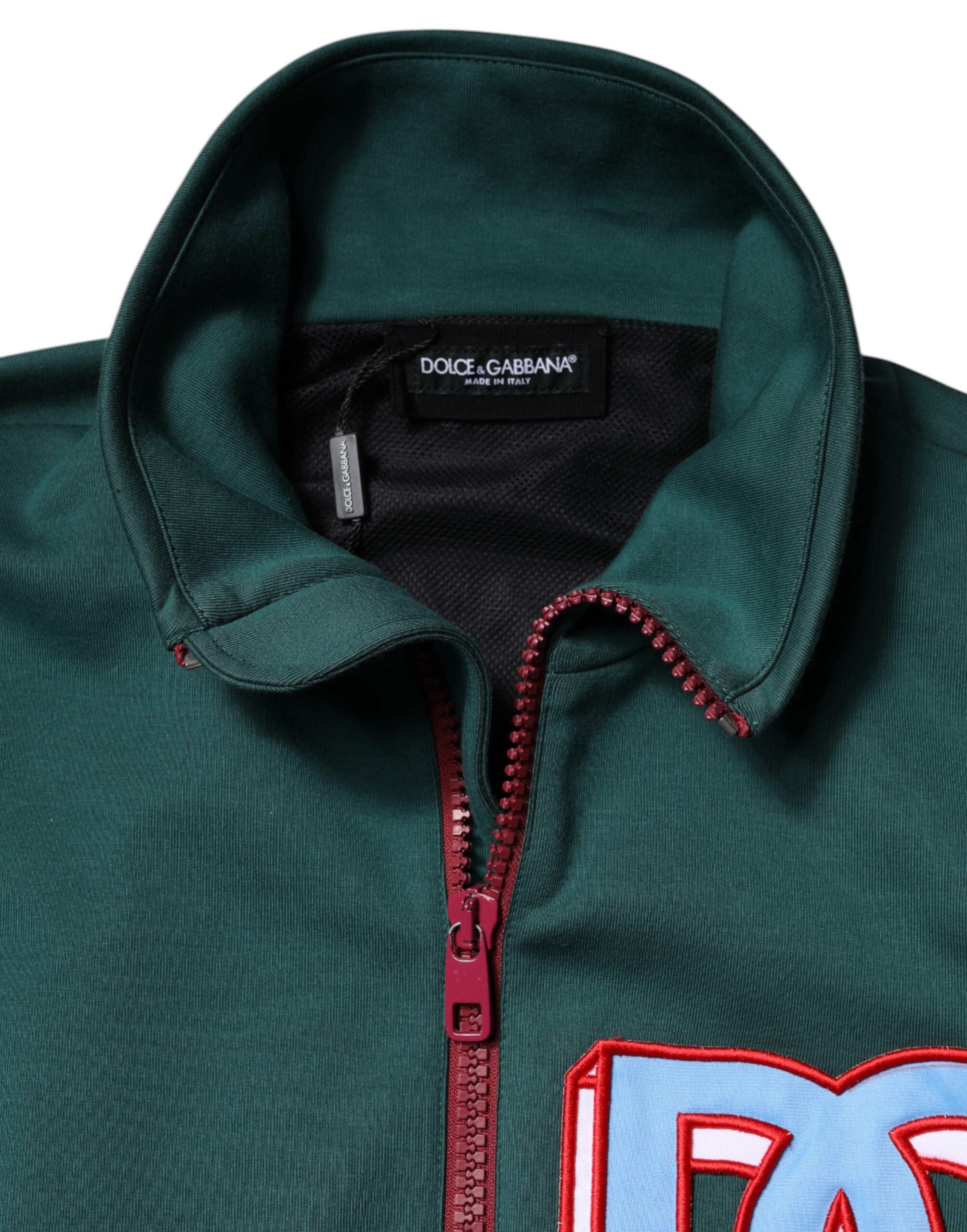 Dolce &amp; Gabbana – Mehrfarbige Jacke mit durchgehendem Reißverschluss und Logo aus Baumwolle