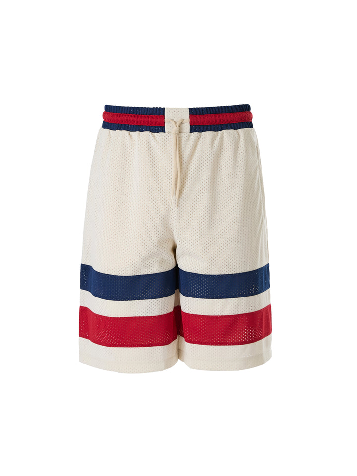 Cremefarbene Gucci-Shorts aus Polyester mit Logo