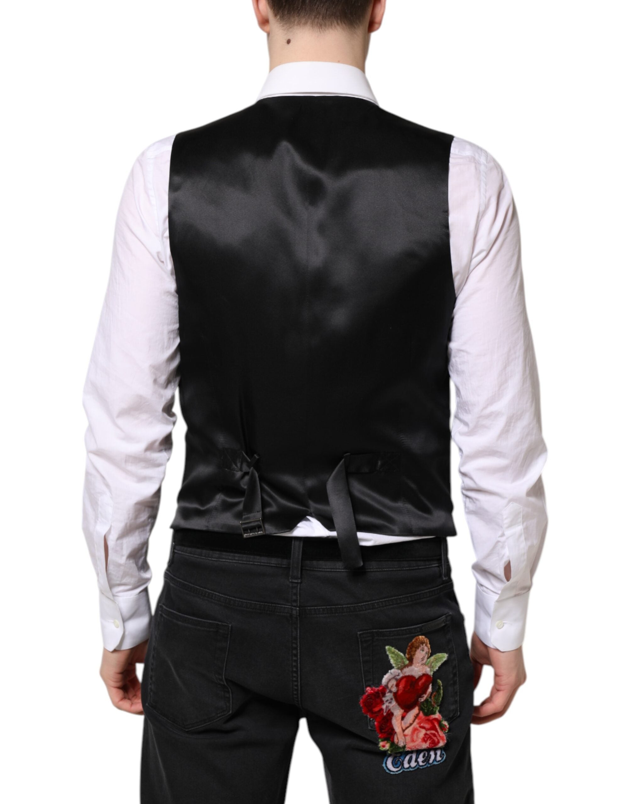 Dolce &amp; Gabbana Schwarze Wollweste, formelle Weste