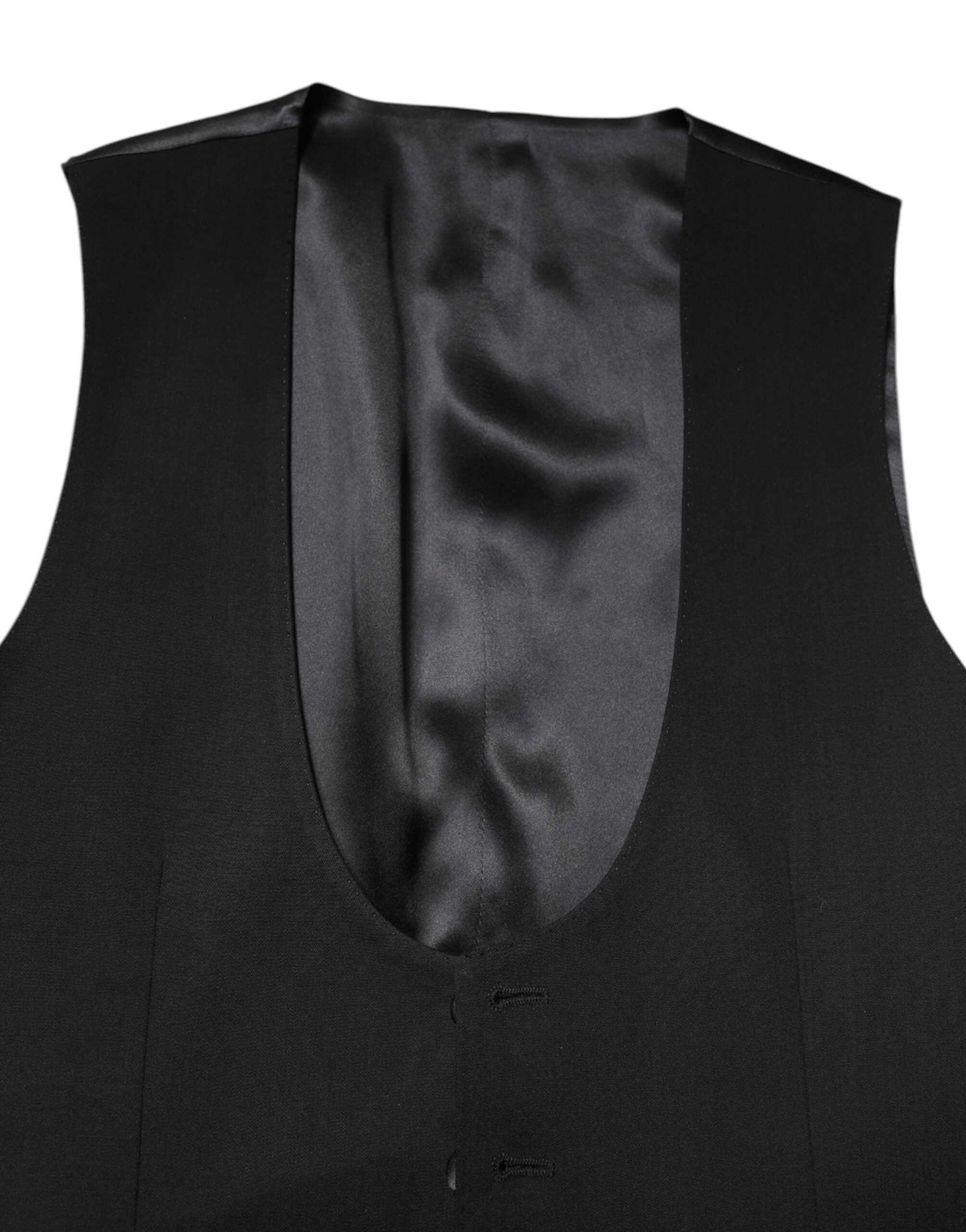 Dolce &amp; Gabbana Schwarze Wollweste, formelle Weste