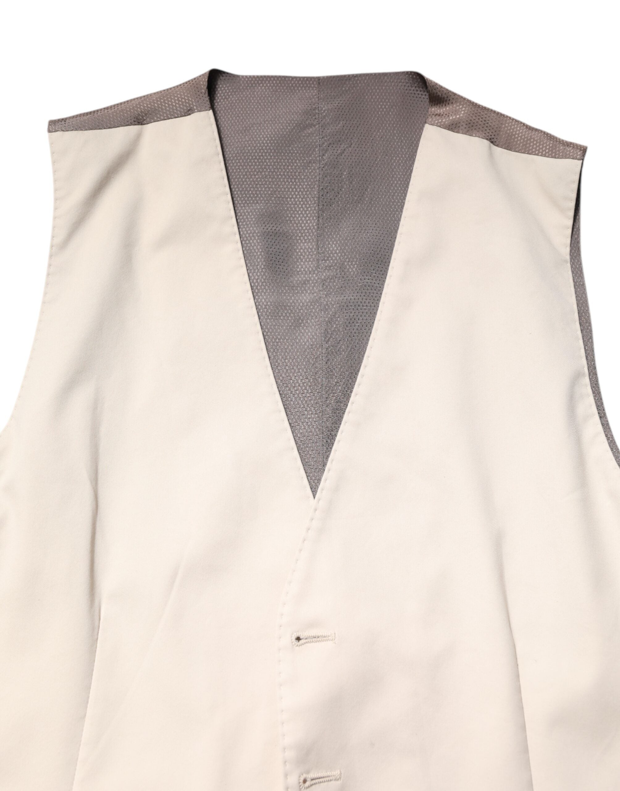 Dolce &amp; Gabbana Beige Grau Kleid Männer Formale Weste Weste