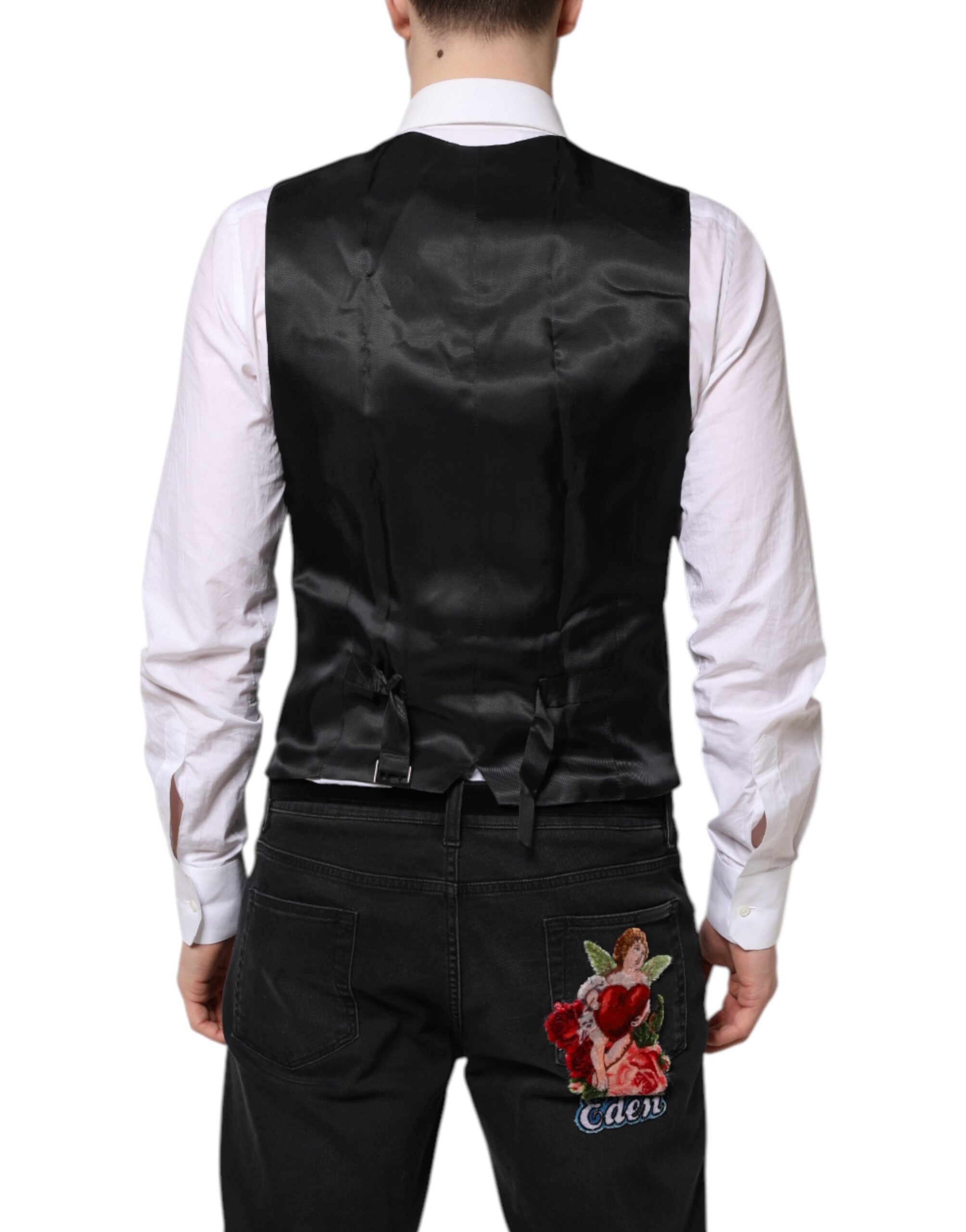 Dolce &amp; Gabbana Schwarze Wollweste, formelle Weste