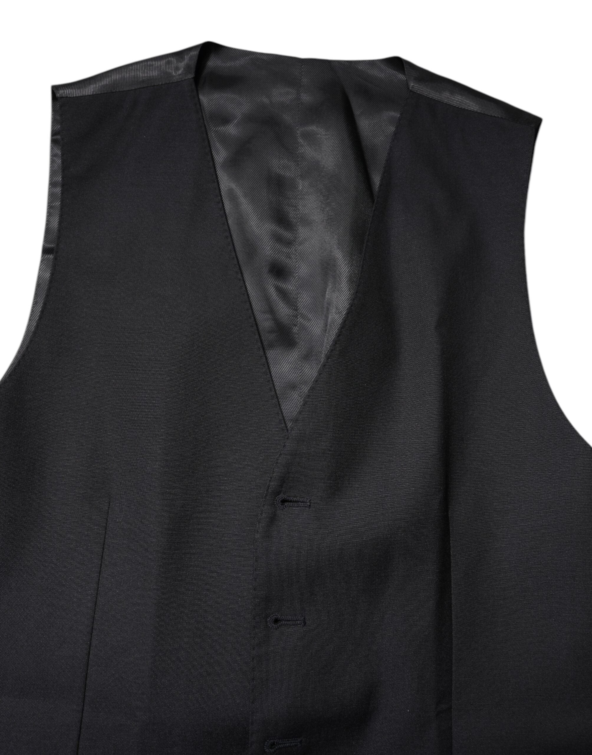 Dolce &amp; Gabbana Schwarze Wollweste, formelle Weste