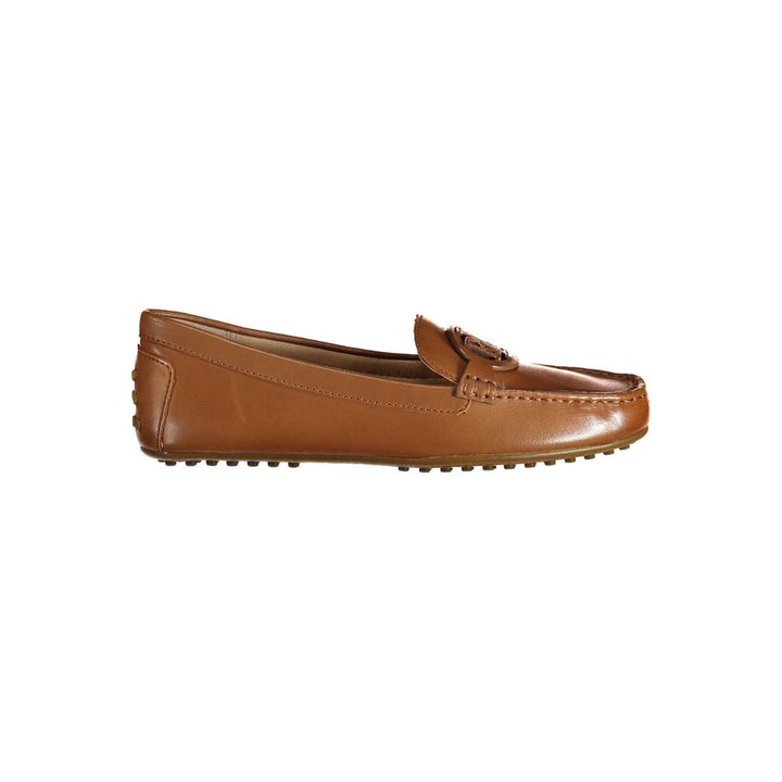 Ralph Lauren Flache Schuhe aus braunem Leder