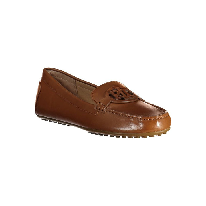 Ralph Lauren Flache Schuhe aus braunem Leder