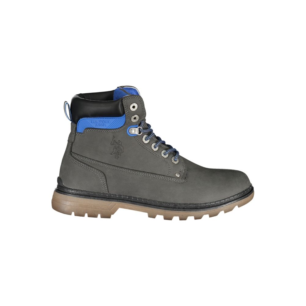 US POLO ASSN. Elegante graue hohe Schnürstiefel mit Logo-Detail