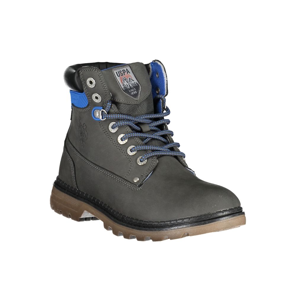 US POLO ASSN. Elegante graue hohe Schnürstiefel mit Logo-Detail