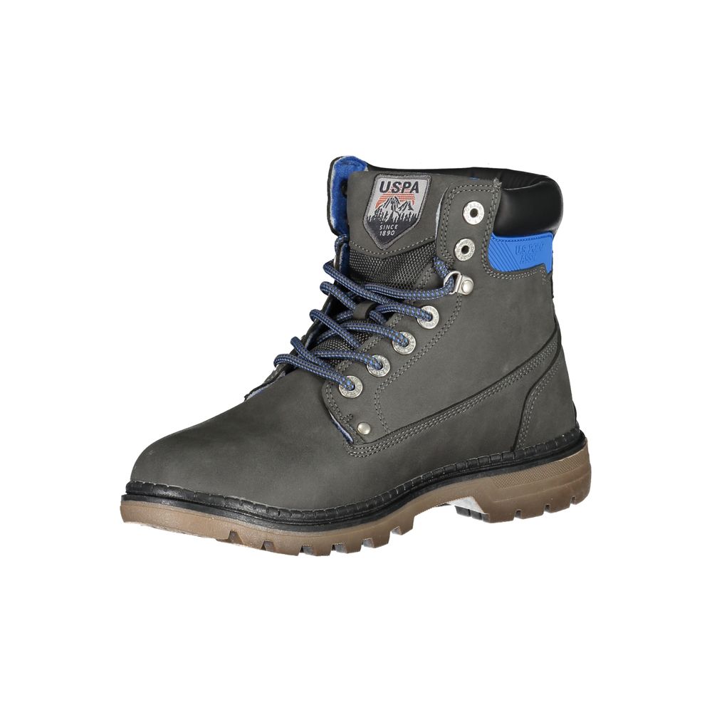 US POLO ASSN. Elegante graue hohe Schnürstiefel mit Logo-Detail