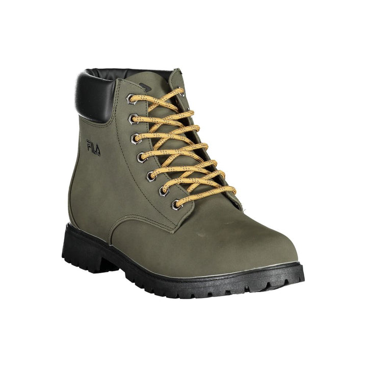 Fila Chic – Grüne Schnürstiefel mit Kontraststickerei