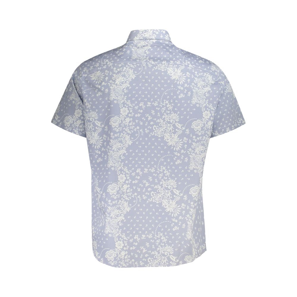 Guess Jeans Hellblaues Herrenhemd aus Baumwolle