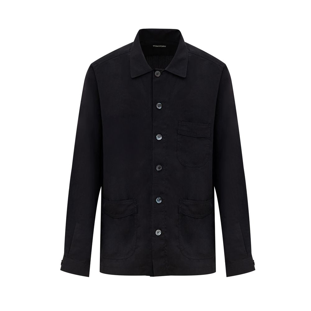 Schwarzes Lyocell-Hemd von Tom Ford
