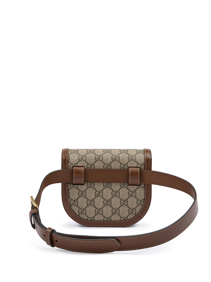 Gucci GG Beige Monogramm Horsebit 1955 Gürteltasche