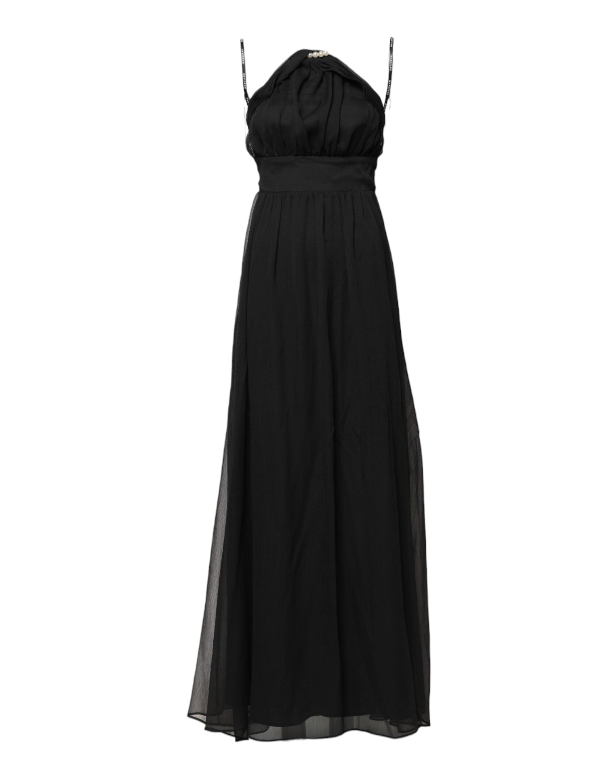 Marciano by Guess – Langes, ärmelloses Kleid aus schwarzem Tüll mit Perlen