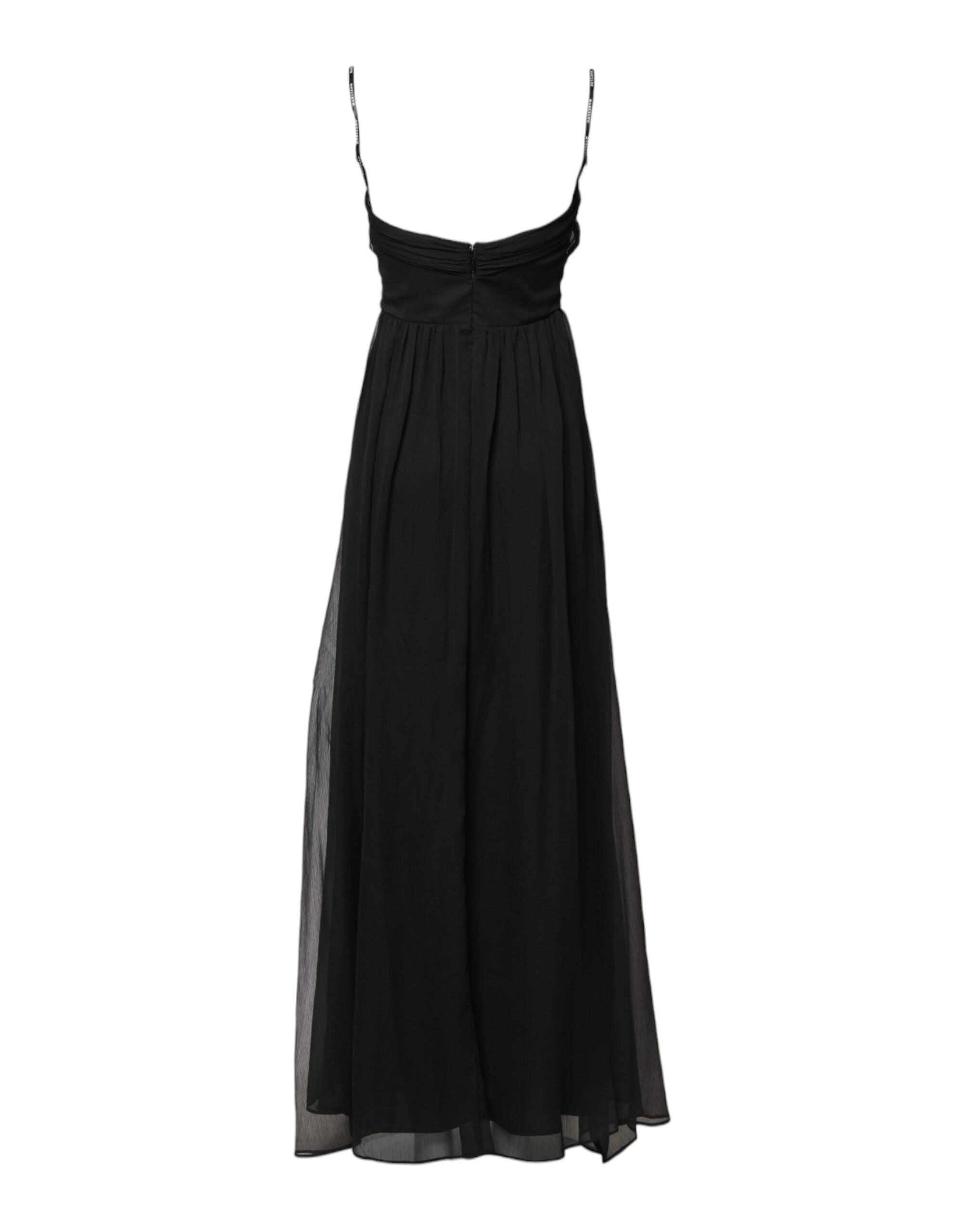 Marciano by Guess – Langes, ärmelloses Kleid aus schwarzem Tüll mit Perlen