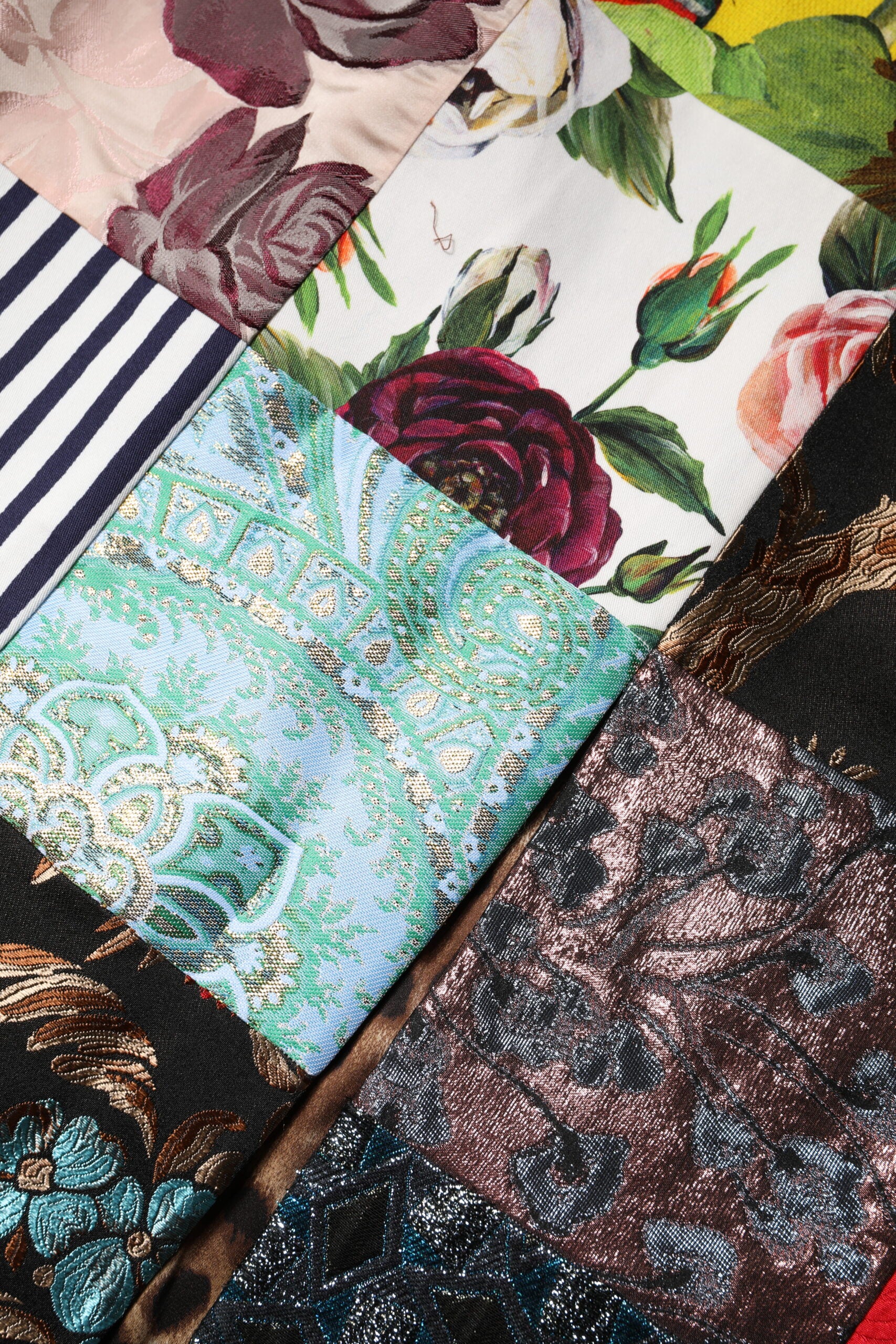 Dolce &amp; Gabbana Mehrfarbiges ärmelloses Patchwork-Etuikleid