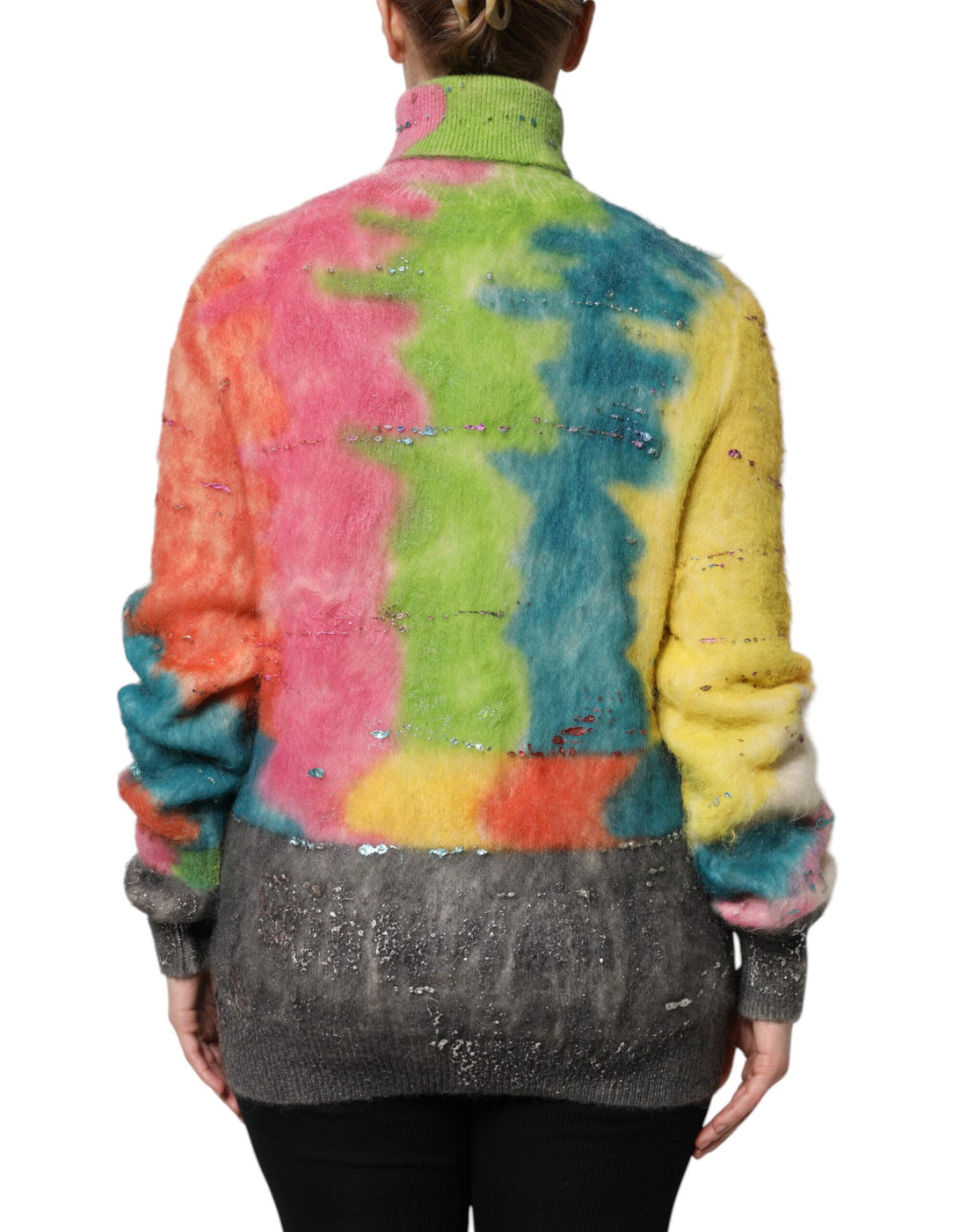 Dolce &amp; Gabbana Mehrfarbiger Rollkragenpullover aus Mohair