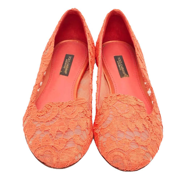 Dolce &amp; Gabbana – Flache Schuhe aus roter Viskose