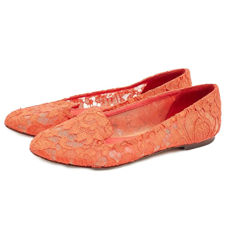 Dolce &amp; Gabbana – Flache Schuhe aus roter Viskose