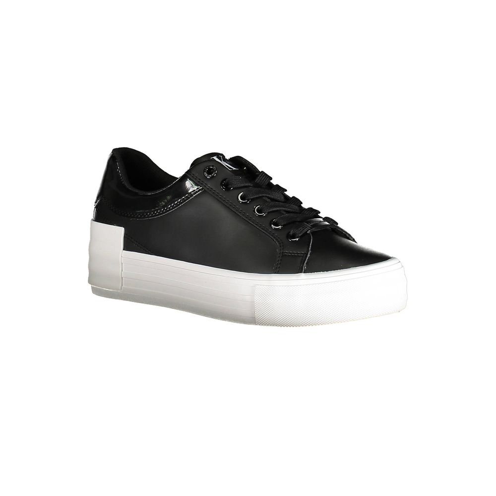 Calvin Klein Damen-Sneaker aus schwarzem Leder