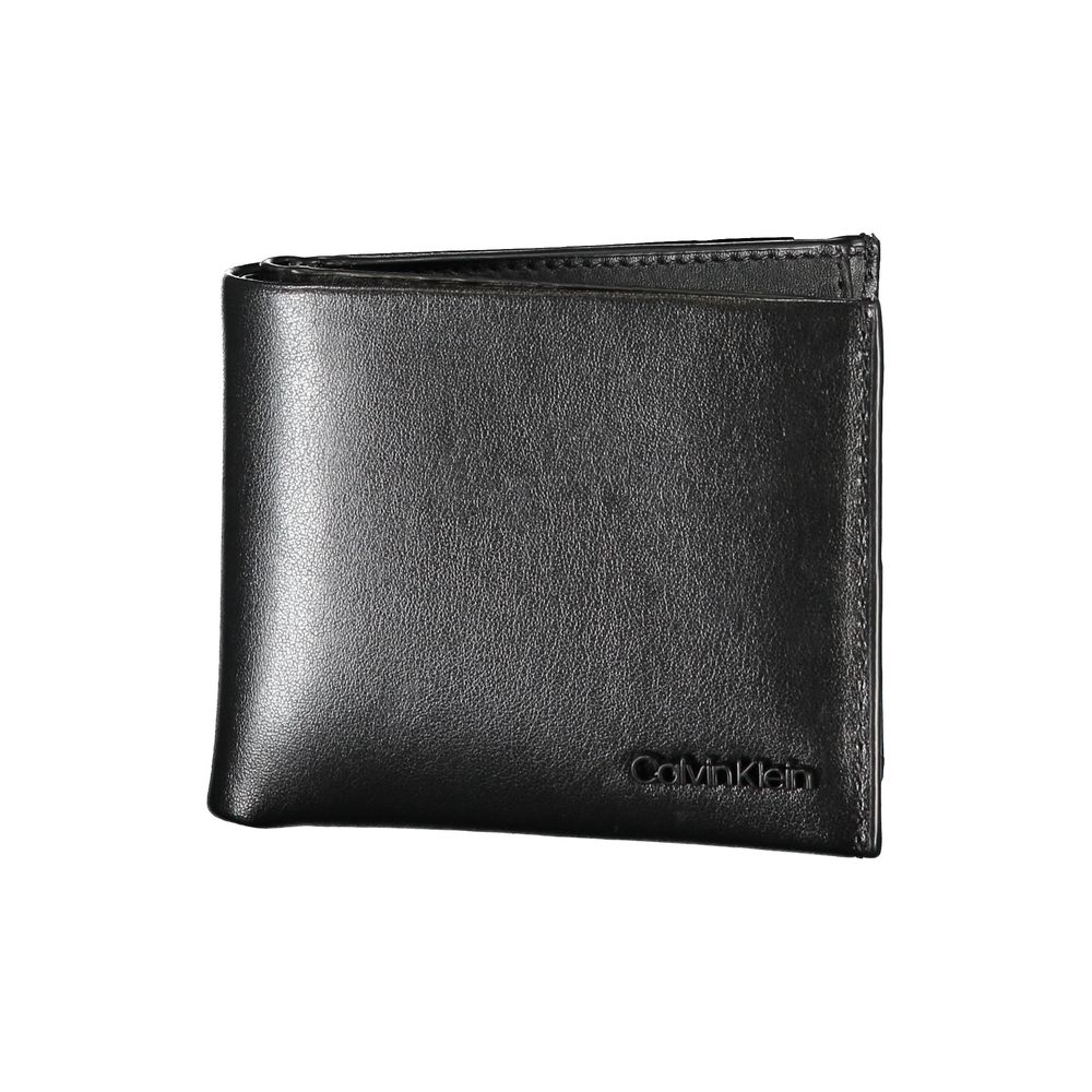 Calvin Klein Elegante schwarze Lederbrieftasche mit zwei Fächern