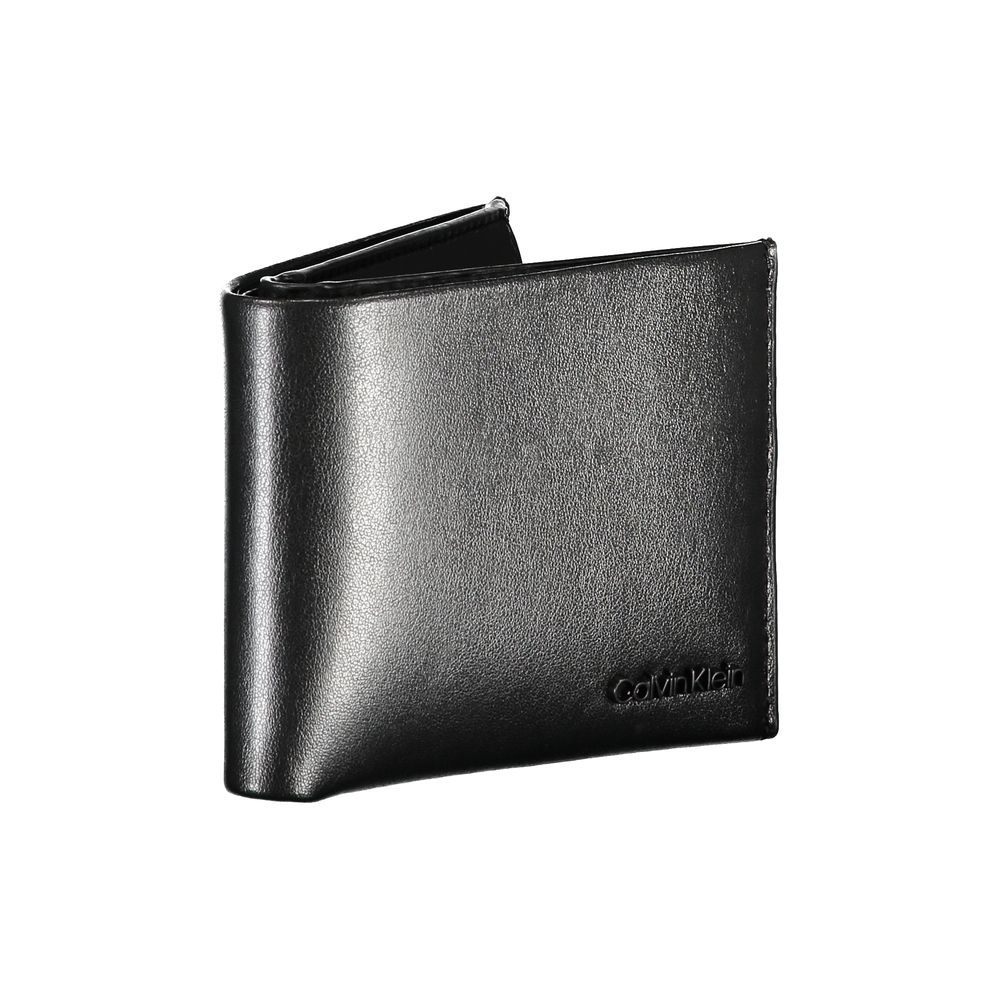 Calvin Klein Elegante schwarze Lederbrieftasche mit zwei Fächern