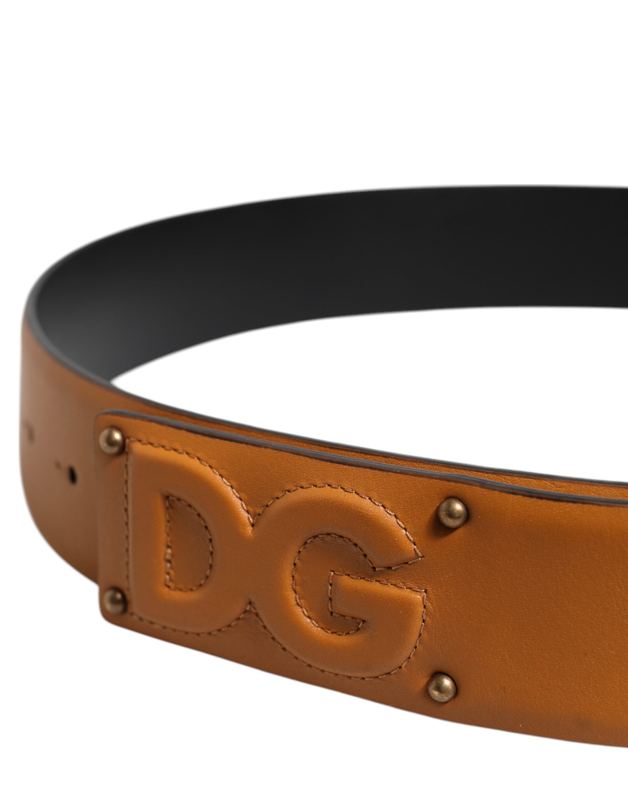 Dolce &amp; Gabbana – Brauner Ledergürtel mit DG-Logoprägung und Schnalle